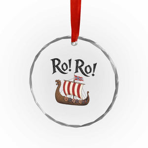 Funny Norwegian Viking Longship Ro Ro Crystal Glass Ornament Retro Norge Norway Flag Football Fans