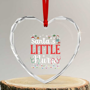Funny Nurse Christmas Heart Crystal Glass Ornament Santa Little Nurse TS14 Transparent Glass 3'' Heart Print Your Wear