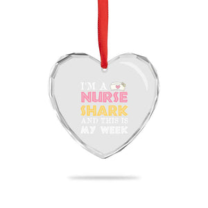 Funny Nurse Shark Gift Heart Crystal Glass Ornament This Is My Week