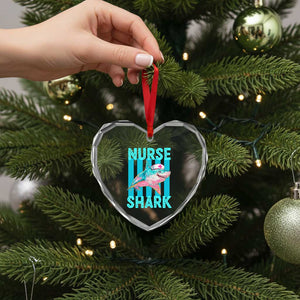 Funny Nurse Shark Heart Crystal Glass Ornament Medical Worker Appreciation Gift