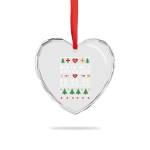 Funny Nurse Ugly Xmas Heart Crystal Glass Ornament Deck The Hall With Beta Blockers TS10 Print Your Wear