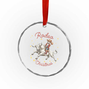 Funny Nutcracker Bull Riding Rodeo Christmas Crystal Glass Ornament Western Holiday Gift TS12 Print Your Wear