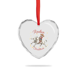 Funny Nutcracker Bull Riding Rodeo Christmas Heart Crystal Glass Ornament Western Holiday Gift TS12 Print Your Wear