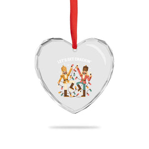 Funny Nutcracker Christmas Heart Crystal Glass Ornament Let Us Get Crackin TS14 Print Your Wear