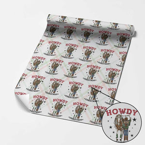 Funny Nutcracker Cowboy Howdy Christmas Wrapping Paper Roll Western Holiday Gift TS12 Christmas Plaid Print Your Wear