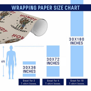 Funny Nutcracker Cowboy Howdy Christmas Wrapping Paper Roll Western Holiday Gift TS12 Print Your Wear