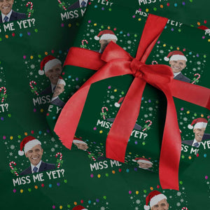 Funny Obama Ugly Xmas Wrapping Paper Roll Funny Santa Xmas Light TS10 Green Print Your Wear