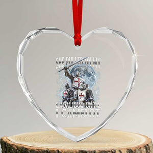 Funny Offensive Knight Meme Heart Crystal Glass Ornament She Pulled On My Excalibur Bootleg TS10 Transparent Glass 3'' Heart Print Your Wear