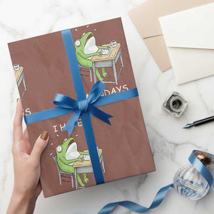 Funny Office Frog Wrapping Paper Roll I Hate Mondays TS12 Mocha Print Your Wear
