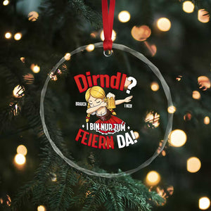 Funny Oktoberfest Dab Girl Crystal Glass Ornament Dirndl I Bin Nur Zum Feiern Da Party TS02 Print Your Wear