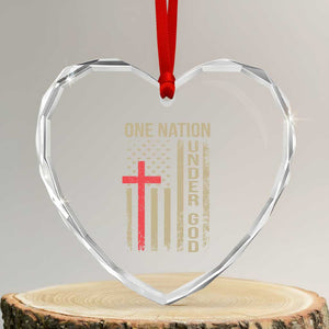Funny One Nation Under God Heart Crystal Glass Ornament 4th Of July Patriotic Christian American Flag TS11 Transparent Glass 3'' Heart Print Your Wear