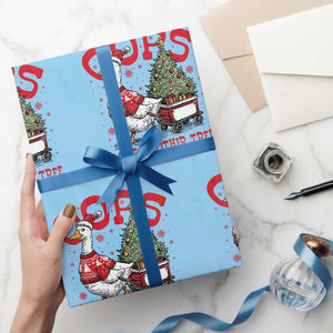 Funny Oops I Got Another Tree Funny Christmas Goose Wrapping Paper Roll TS11 Light Blue Print Your Wear