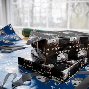 Funny Opossum Meme Wrapping Paper Roll Adopt A Cat Possum Team Trash Vibes TS02 Black Print Your Wear