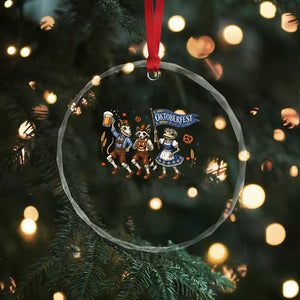 Funny Opossum Raccoon Frog Oktoberfest Beer Graphic Crystal Glass Ornament Spooky Drinking Team