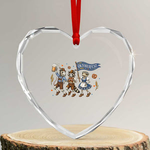 Funny Opossum Raccoon Frog Oktoberfest Beer Graphic Heart Crystal Glass Ornament Spooky Drinking Team