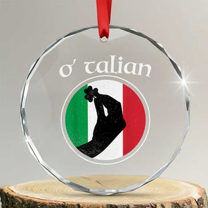 Funny O'Talian Crystal Glass Ornament St Patrick's Day Italian Pinched Fingers Shamrock TS11 Transparent Glass 3'' Circle Print Your Wear