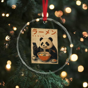 Funny Panda Eating Ramen Scrolling Phone Crystal Glass Ornament Japanese Art Aesthetic TS12 Print Your Wear