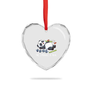 Funny Panda Workout Gift Heart Crystal Glass Ornament The Struggle Is Real TS12 Print Your Wear