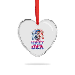 Funny Party In The USA Skeleton Rock Hand Heart Crystal Glass Ornament 4th Of July Rocker Gift TS12 Print Your Wear