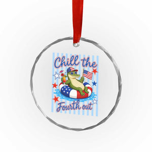 Funny Patriotic Alligator Crystal Glass Ornament Chill The Fourth Out TS12 Print Your Wear