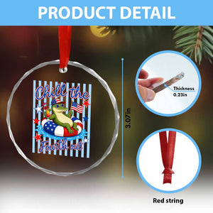 Funny Patriotic Alligator Crystal Glass Ornament Chill The Fourth Out TS12 Print Your Wear