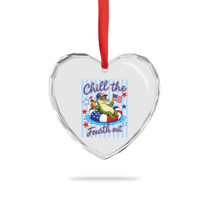 Funny Patriotic Alligator Heart Crystal Glass Ornament Chill The Fourth Out TS12 Print Your Wear