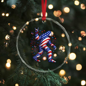 Funny Patriotic Bigfoot Crystal Glass Ornament 4th Of July Freedom TS12 Print Your Wear
