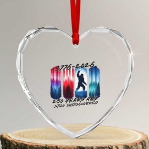 Funny Patriotic Bigfoot Heart Crystal Glass Ornament 250 Years And Still Undiscovered TS12 Transparent Glass 3'' Heart Print Your Wear