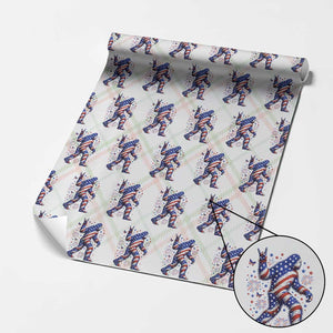 Funny Patriotic Bigfoot Wrapping Paper Roll 4th Of July Freedom