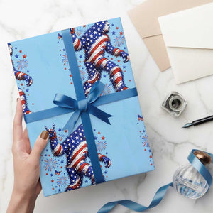 Funny Patriotic Bigfoot Wrapping Paper Roll 4th Of July Freedom