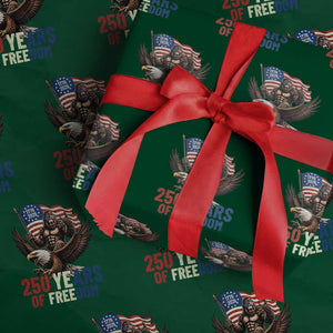 Funny Patriotic Bigfoot Wrapping Paper Roll 250 Years Of American Freedom TS12 Green Print Your Wear