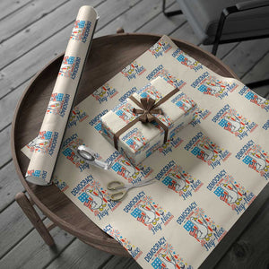 Funny Patriotic Duck Holding Firework Wrapping Paper Roll Funny Democracy Is Dying But Hey Nice Fireworks 4th Of July TS02 Beige Print Your Wear