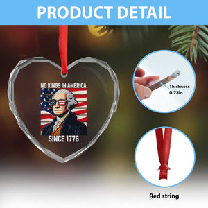 Funny Patriotic Founding Father Heart Crystal Glass Ornament No Kings in America Since 1776 4th of July TS02 Print Your Wear
