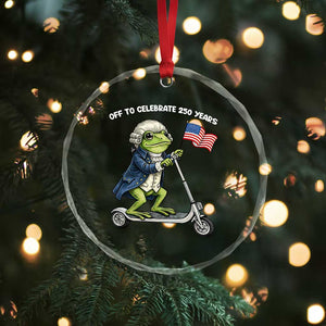 Funny Patriotic Frog Crystal Glass Ornament Off To Celebrate 250 Years Of Freedom TS12 Print Your Wear