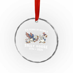 Funny Patriotic Goose Crystal Glass Ornament 250 Years Of Being A Silly Goose TS12 Print Your Wear