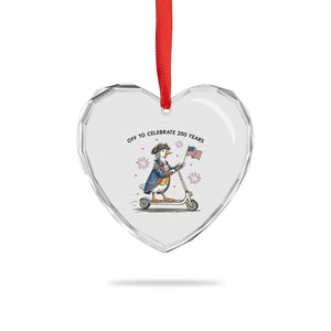 Funny Patriotic Goose Heart Crystal Glass Ornament Off To Celebrate 250 Years TS12 Print Your Wear