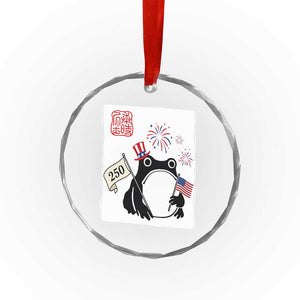 Funny Patriotic Grumpy Frog 250th Anniversary USA Crystal Glass Ornament TS12 Print Your Wear