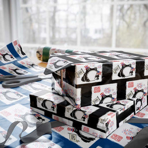 Funny Patriotic Grumpy Frog 250th Anniversary USA Wrapping Paper Roll TS12 Black Print Your Wear