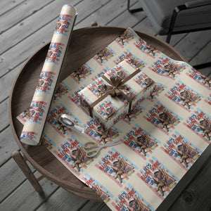 Funny Patriotic Highland Cow Wrapping Paper Roll 4th Of July Fireworks Celebration