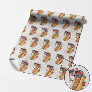 Funny Patriotic Hotdog Wrapping Paper Roll USA 250th Anniversary TS12 Christmas Plaid Print Your Wear