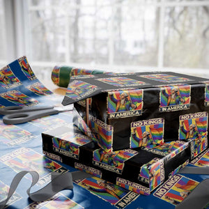 Funny Patriotic LGBT Graphic Wrapping Paper Roll No Kings In America TS12 Black Print Your Wear