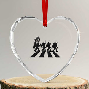 Funny Patriotic Mothman Heart Crystal Glass Ornament Cryptid Lover Gift TS12 Transparent Glass 3'' Heart Print Your Wear