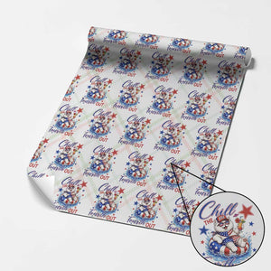 Funny Patriotic Persian Cat Wrapping Paper Roll Chill The Fourth Out TS12 Christmas Plaid Print Your Wear