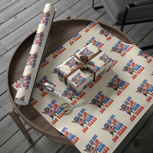 Funny Patriotic Raccoon Wrapping Paper Roll Red White And Feral 250 Years TS12 Beige Print Your Wear