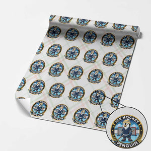 Funny Penguin Hockey Player Wrapping Paper Roll Sports Fan Gift TS12 Christmas Plaid Print Your Wear