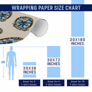 Funny Penguin Hockey Player Wrapping Paper Roll Sports Fan Gift TS12 Print Your Wear