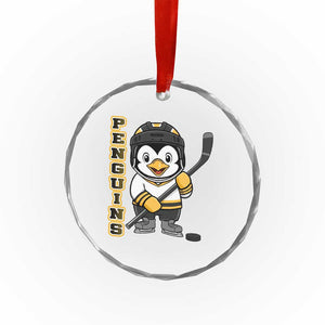 Funny Penguin Playing Ice Hockey Crystal Glass Ornament Gift For Kids TS12 Print Your Wear