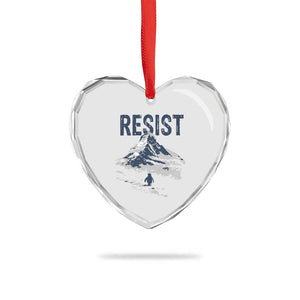Funny Penguin Protest Heart Crystal Glass Ornament Resist Penguin Mountain Hiking Meme TS14 Print Your Wear