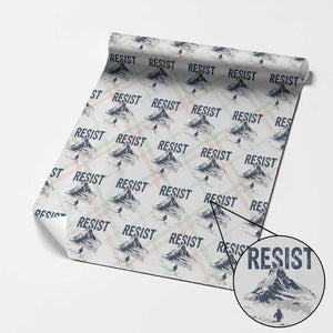 Funny Penguin Protest Wrapping Paper Roll Resist Penguin Mountain Hiking Meme TS14 Christmas Plaid Print Your Wear