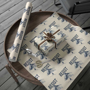 Funny Penguin Protest Wrapping Paper Roll Resist Penguin Mountain Hiking Meme TS14 Beige Print Your Wear